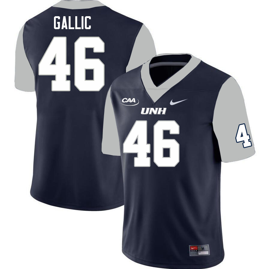 New Hampshire Wildcats #46 Kevin Gallic College Football Jerseys Stitched Sale-Navy